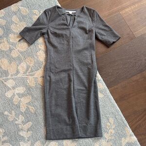 Diane Von Furstenberg Aurora Gray Midi Dress Wool Blend - Size 4